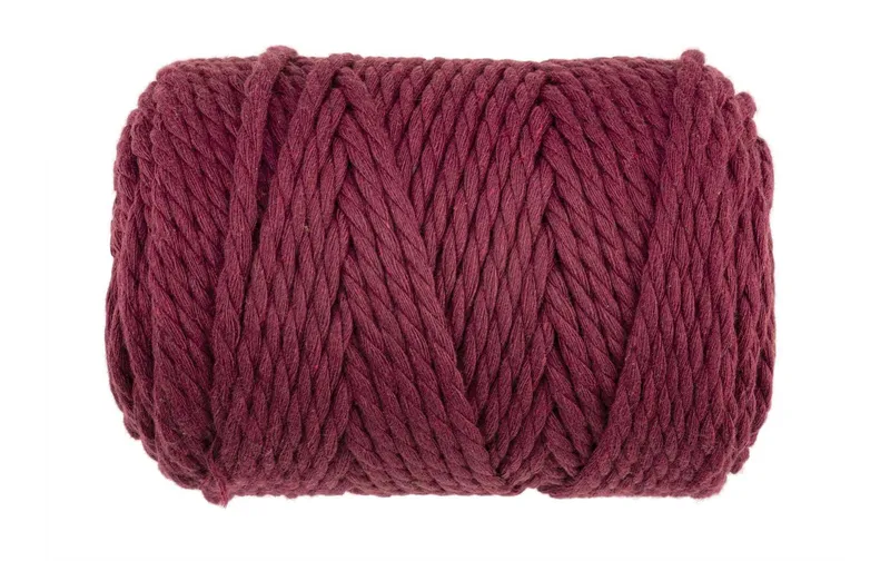 Glorex Wolle Makramee Rope gedreht 85 m x 5 mm, 500g, Bordeaux