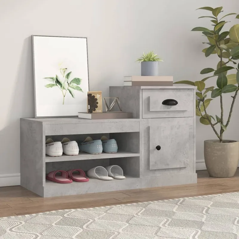 Schuhschrank Betongrau 100x42x60 cm derivato del legno