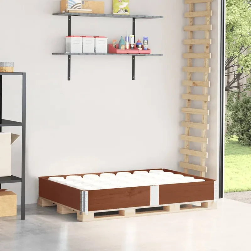 Paletten-Aufsatzrahmen marrone 150x100 cm legno massiccio pino