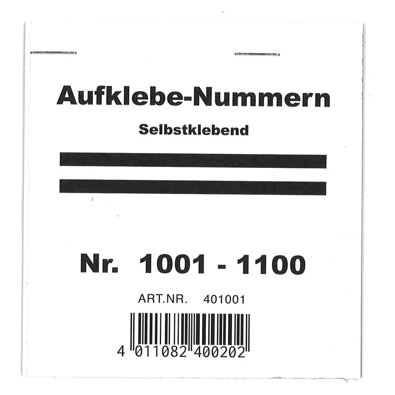 Aufklebenummern Gewinne 1001-1100