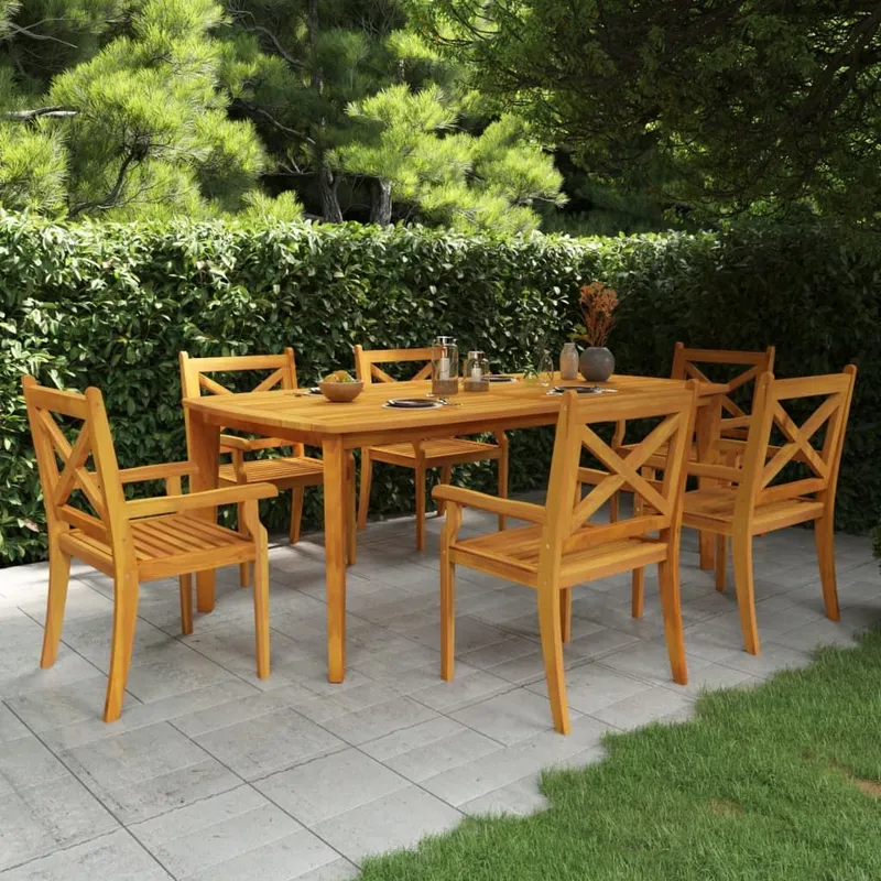 7-tlg. Garten-Essgruppe legno massiccio acacia