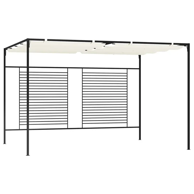 Pavillon mit Ausziehbarem Dach 3x4x2,3 m Cremeweiß 180 g/m²