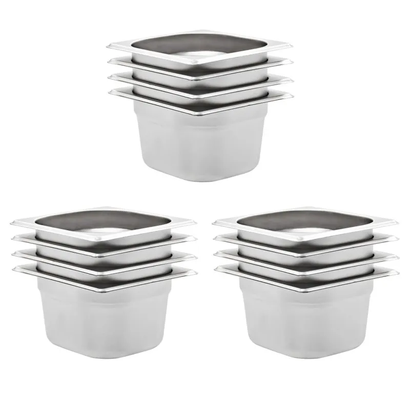 Gastronormbehälter 12 Stk. GN 1/6 100 mm Edelstahl
