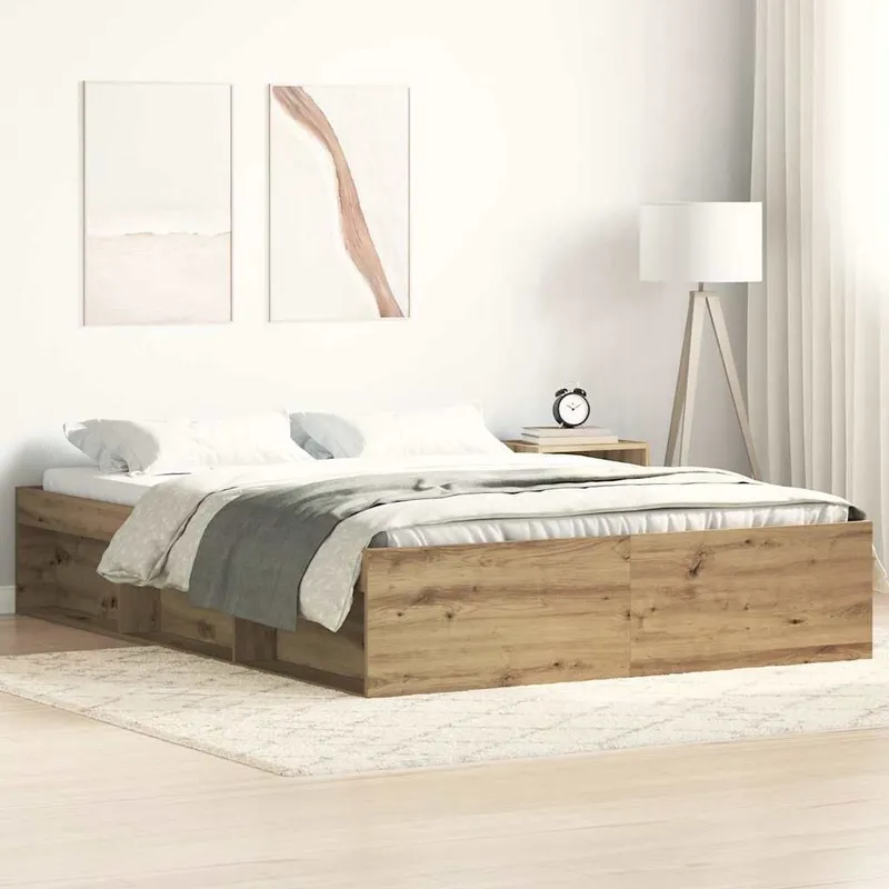Bettgestell ohne Matratze Artisan-Eiche 140x190cm Holzwerkstoff