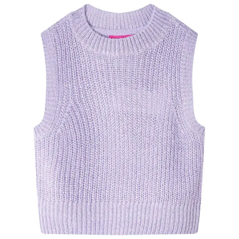 Kinder-Pulloverweste Gestrickt Helllila 104