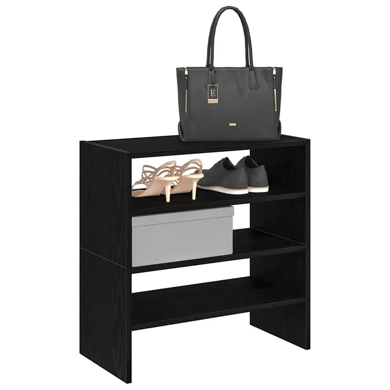 Étagères à chaussures, 2 pièces, empilables, chêne noir