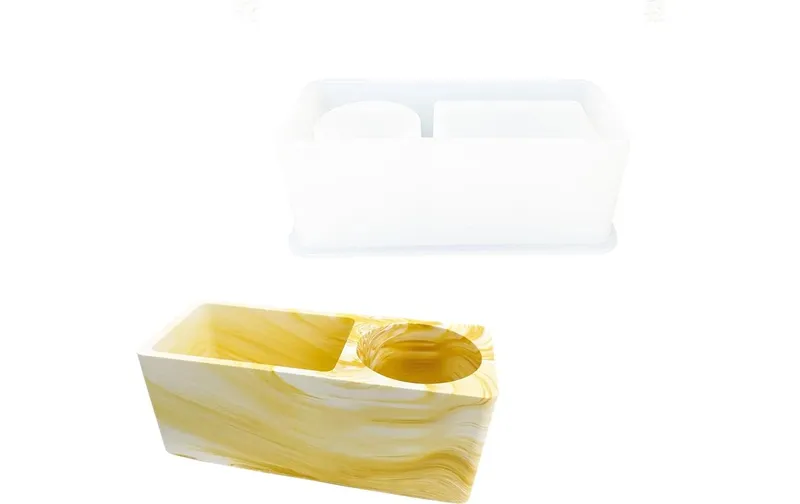 Jesmonite Giessform Stiftehalter, 19.1 cm x 9 cm x 7.1 cm
