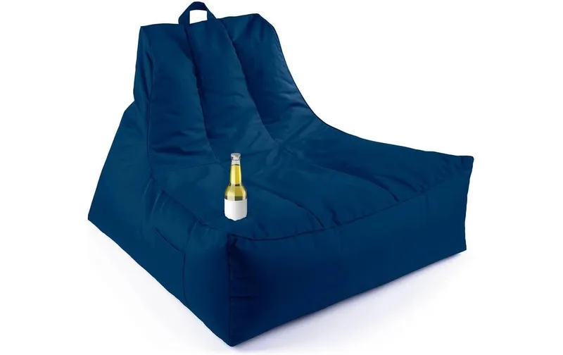 Lumaland Sitzsack Lounge mit Flaschenhalter blu, 380 l