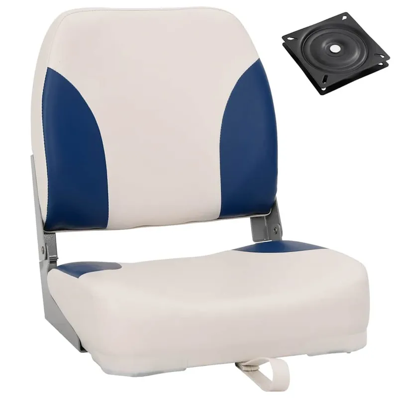 Klappbarer Bootssitz 1 Set mit Polster in blu-bianco