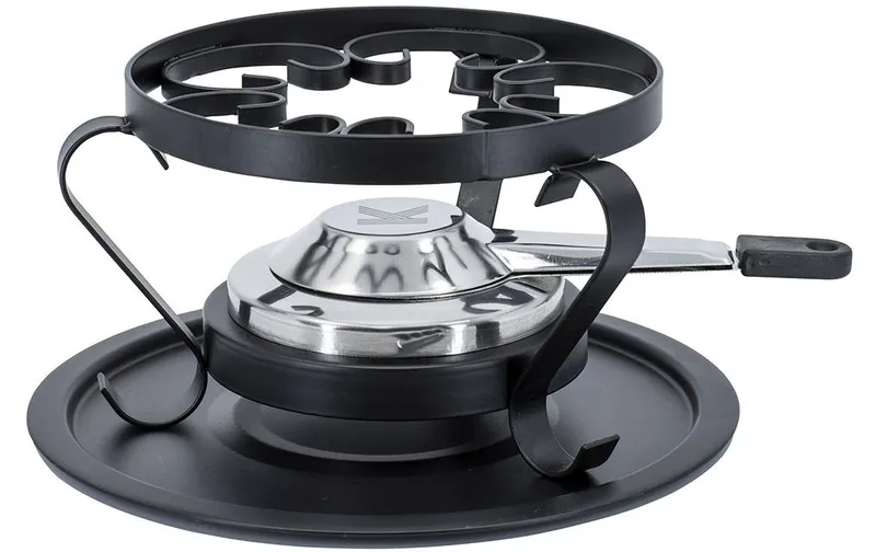 Kadastar Fondue-Rechaud Traditional Ø 15 cm, Schwarz/Silber