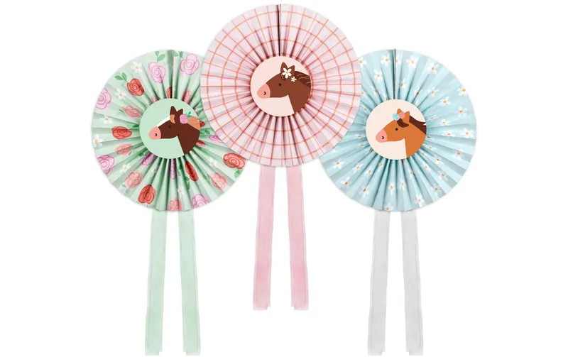 Partydeco Rosetten Pferd, 3 pièces