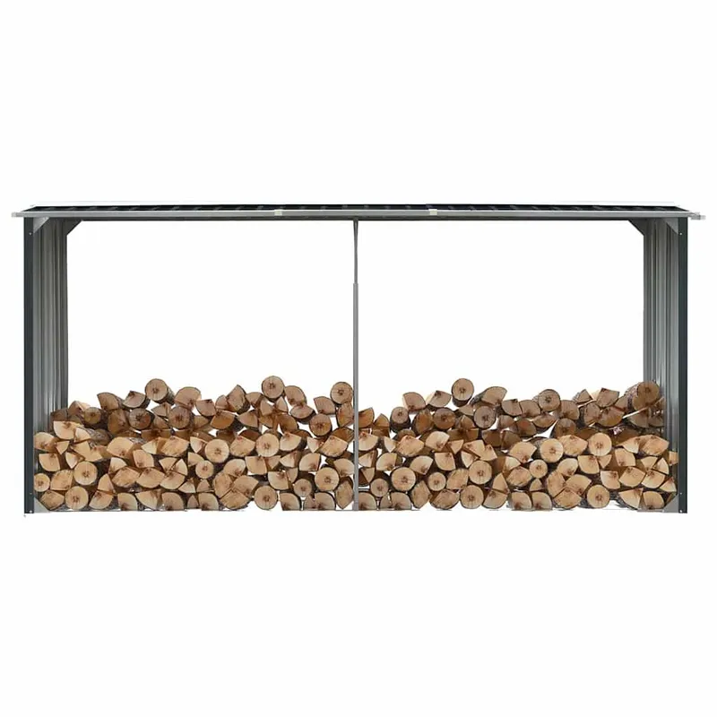 Brennholzlager Verzinkter Stahl 330 x 92 x 153 cm antracite