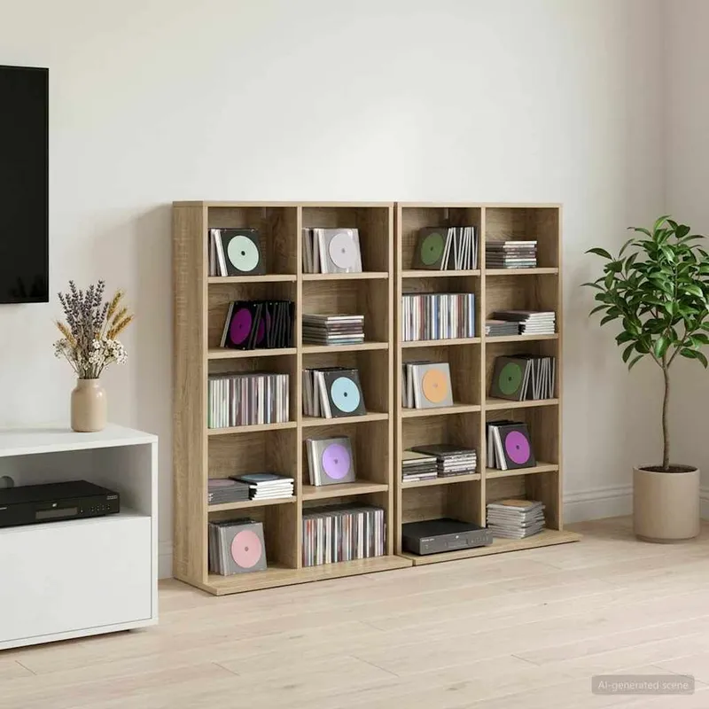Reggastalli CD 2 pezzi Erable Sonoma 65 x 23,5 x 97,5 cm Materiale ligneo composto