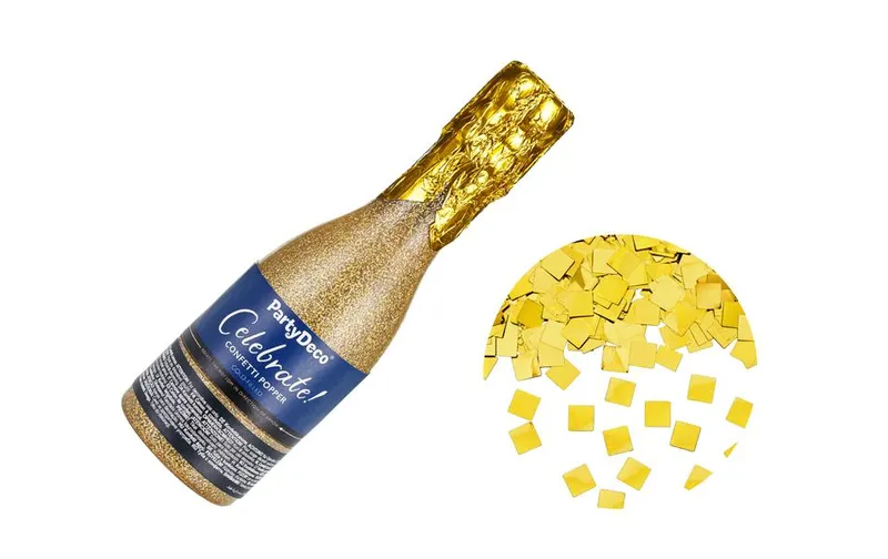 Partydeco Champagner-Konfetti-Kanone, Gold, 20.5 cm