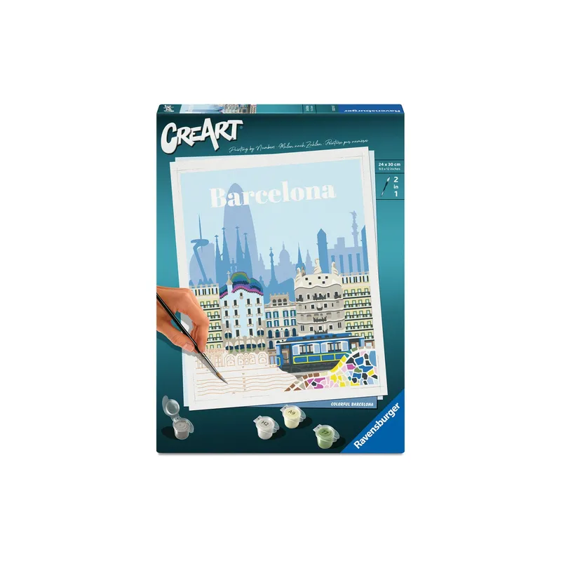 Ravensburger Malen nach Zahlen CreArt, Citys – Farbenfrohes Barcelona