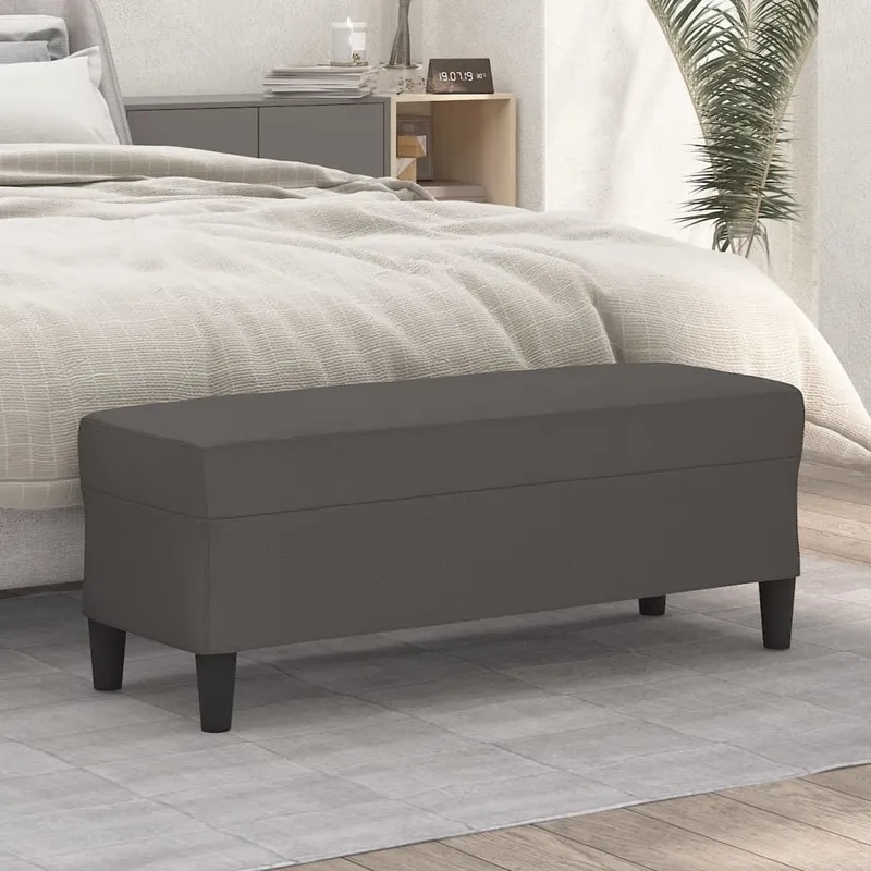 Sitzbank grigio 100x35x41 cm Kunstleder