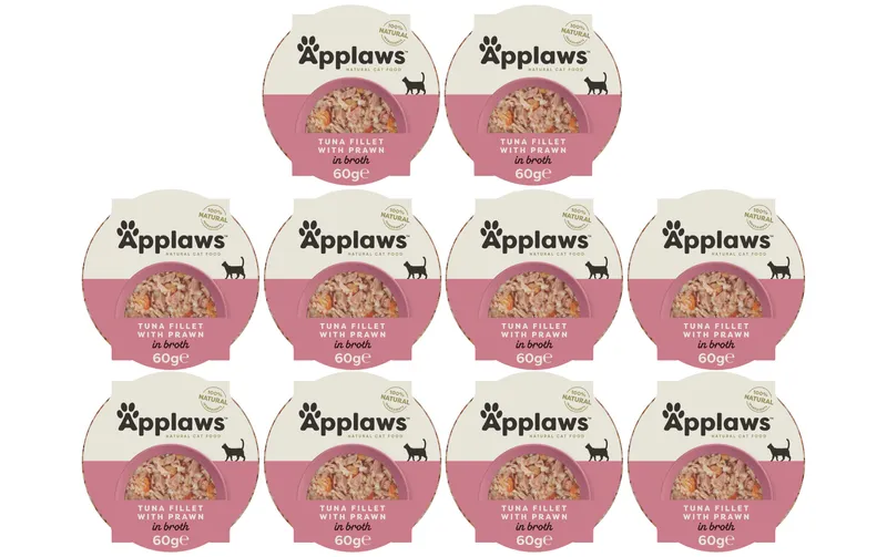 Applaws Nassfutter Schale Thunfisch & Garnelen, 10 x 60 g