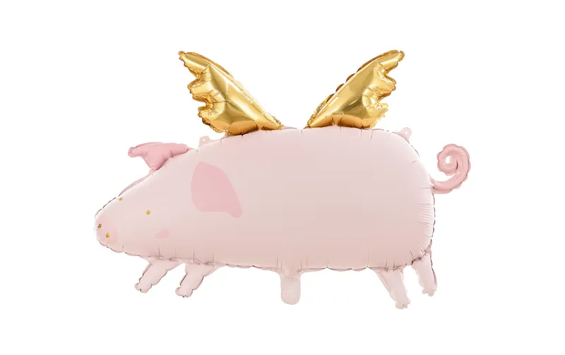 Partydeco Folienballon Schwein 72 x 46 cm, Rosa