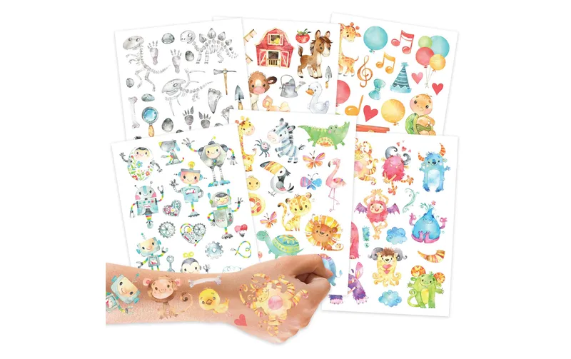 Papierdrachen Tattoo Set Roboter e Monster