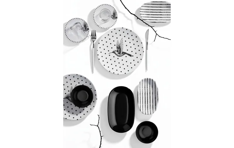 Hermia Frühstücks-Set 19-teilig, nero/bianco