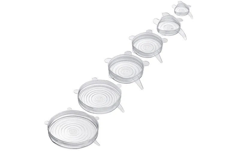 Westmark Deckel Set Round Silikon 6 Stück, Transparent