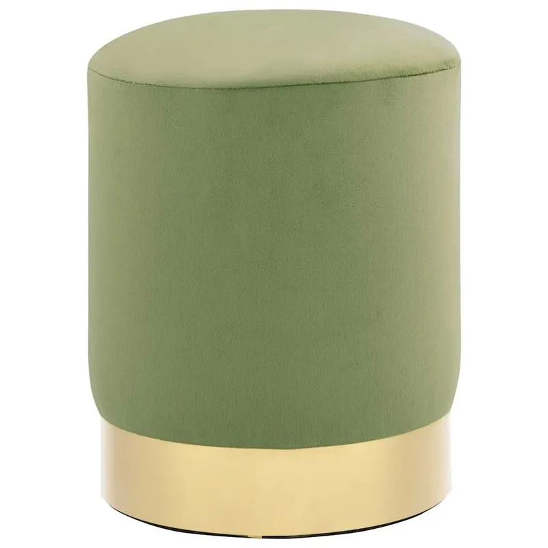 Hocker Senfgrün e Golden velluto 28 x 36 cm