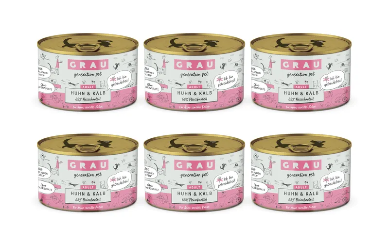 Grau Nassfutter Huhn und Kalb 6 x 200 g