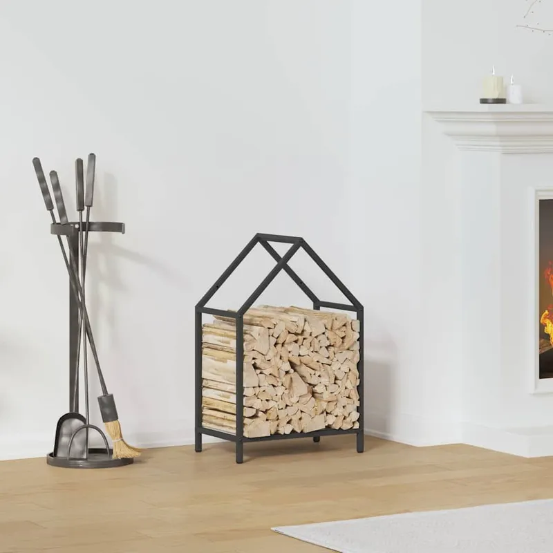 Brennholzregal nero 40x25x60 cm Kaltgewalzter Stahl