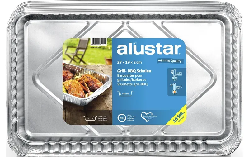 Alustar Grillschale 27 x 19 x 2 cm, 10 pieces