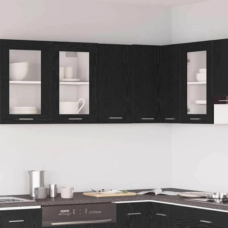 Armoire suspendue en chêne noir 30x31x60 cm bois d'ingénierie