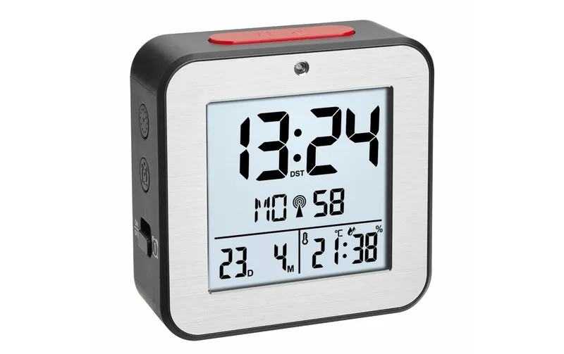 TFA Dostmann Digitalwecker mit Innentemperatur nero/Silber