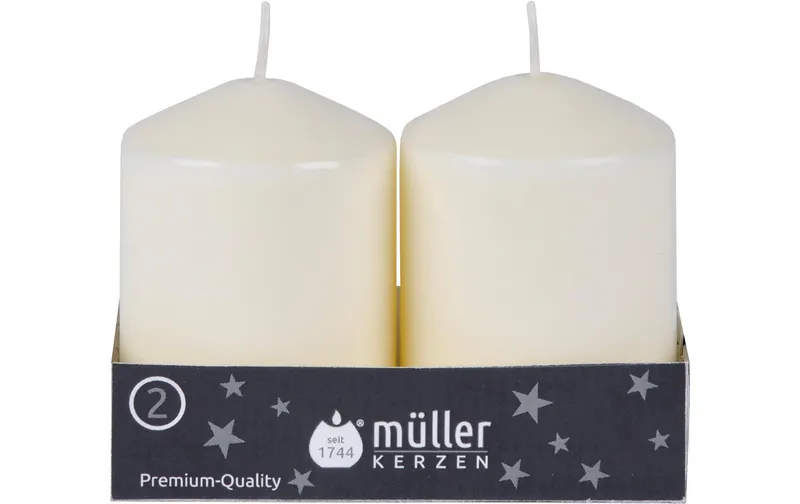 müller Kerzen Stumpenkerze Vanille, 2 pieces