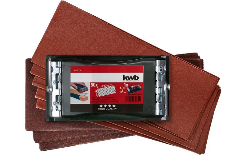 kwb Handschleifer-Set Profi con 50 Schleifstreifen