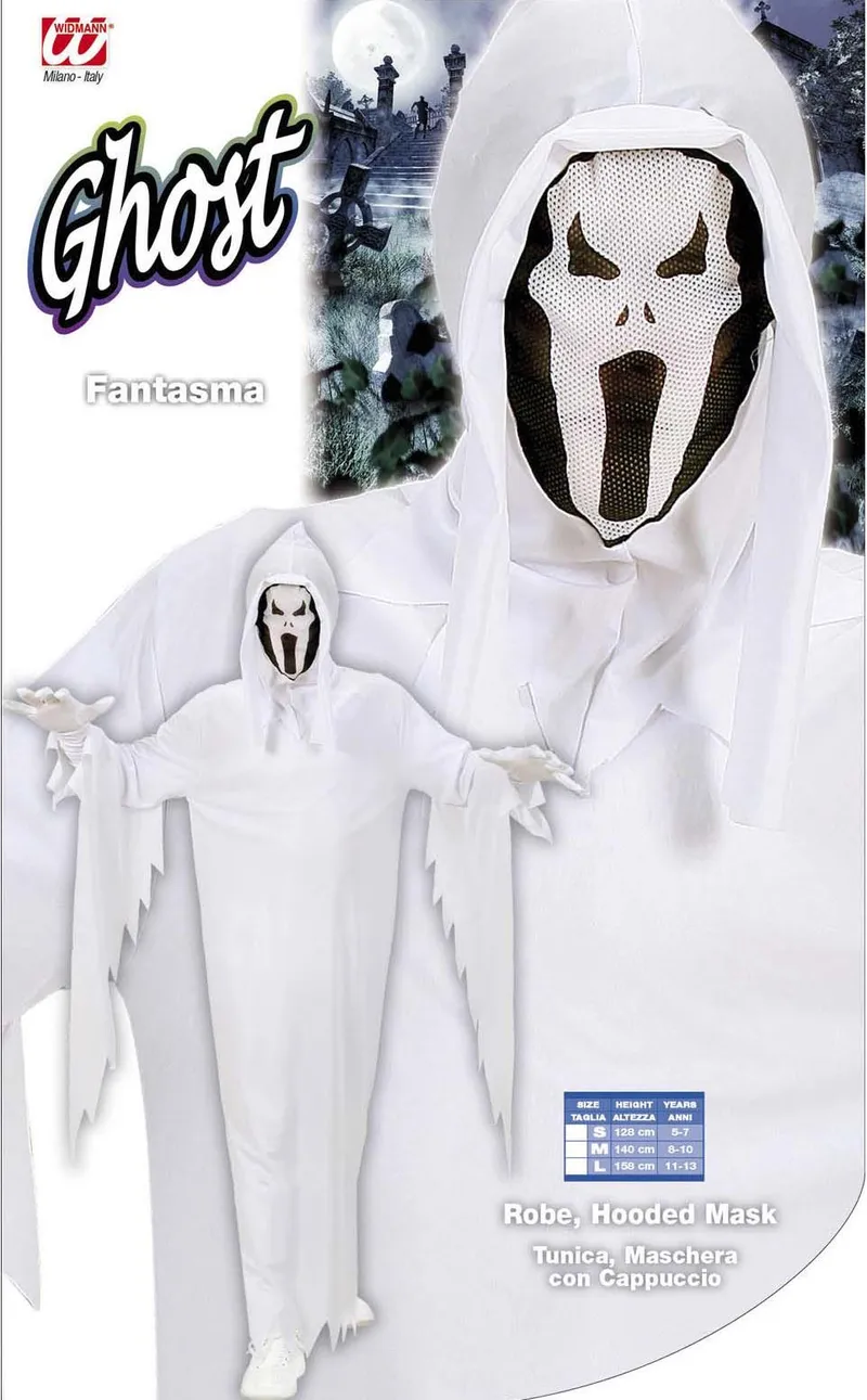 bambinikostüm Geist con Scream-Maske