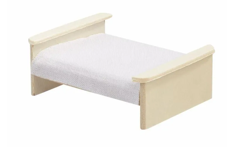 HobbyFun Mini-Möbel letto 9 x 7 x 3.5 cm, naturale