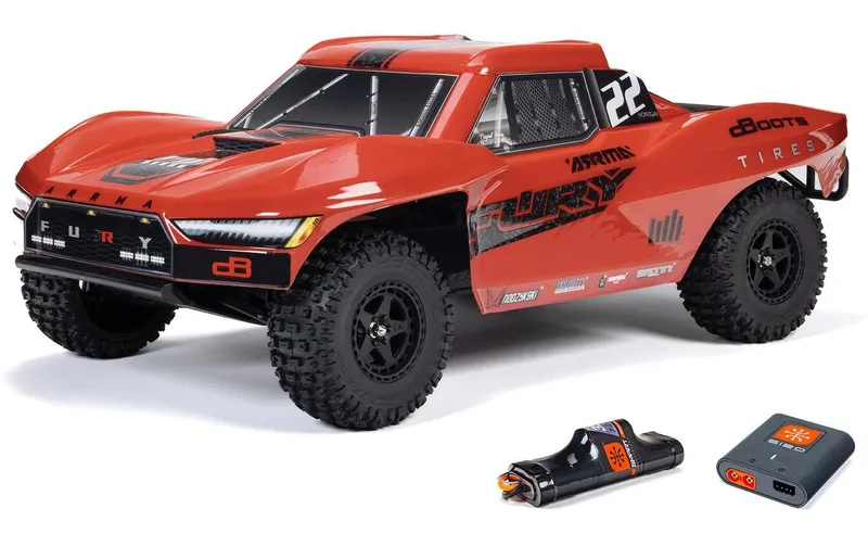 Arrma Short Course Truck Fury Mega 550 2WD, 1:10, RTR, Rot