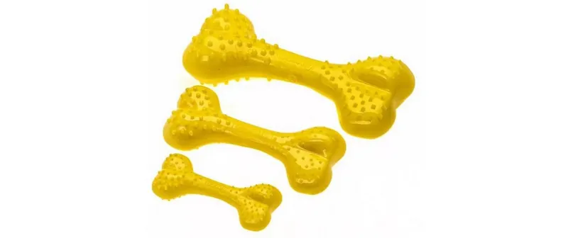 Comfy Dental Bone TPE-Kunststoff, gelb, 8.5 cm