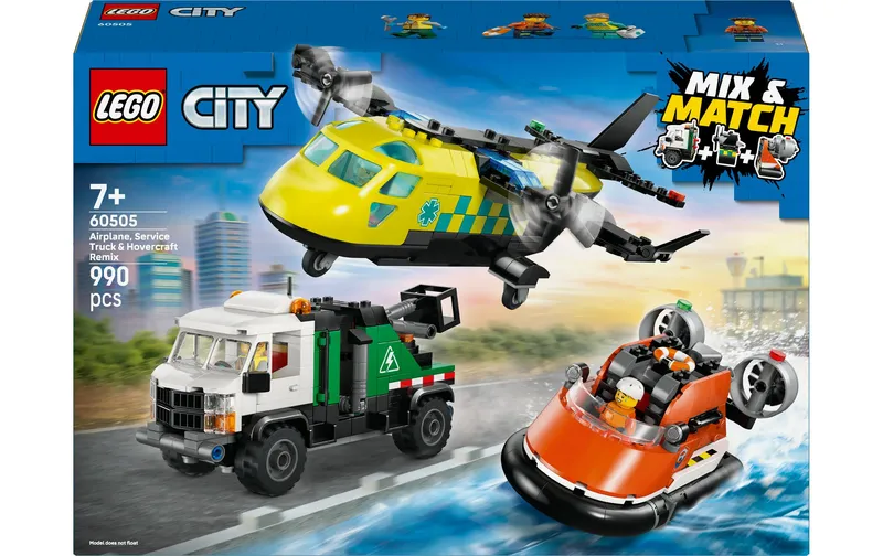 LEGO® City aircraft, Wartungsfahrzeug and Luftcushionsboot