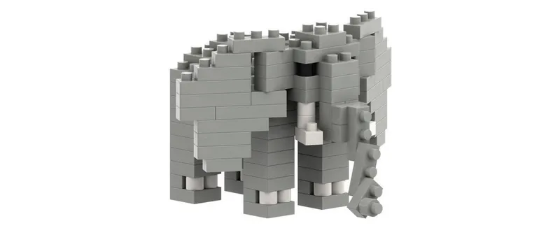 BRIXIES Bausteinmodell Elefant in 111 Bausteinen