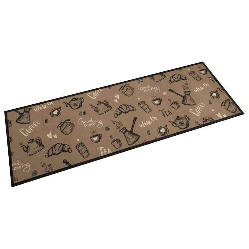 Küchenteppich Waschbar Morgen brown 60x180 cm Samt