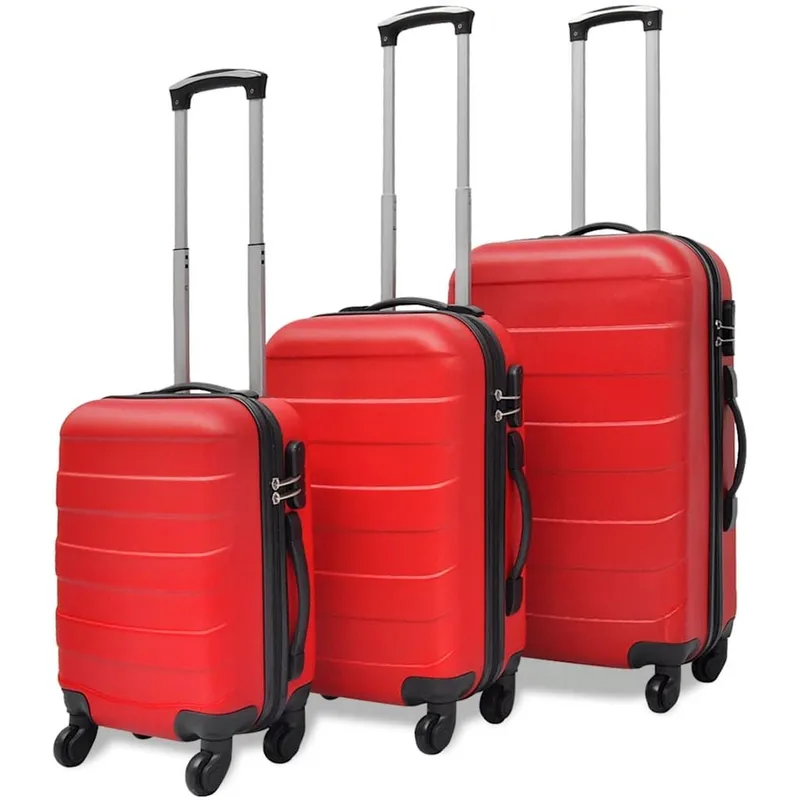 3-tlg. Hartschalenkoffer-Set rosso 45,5/55/66 cm