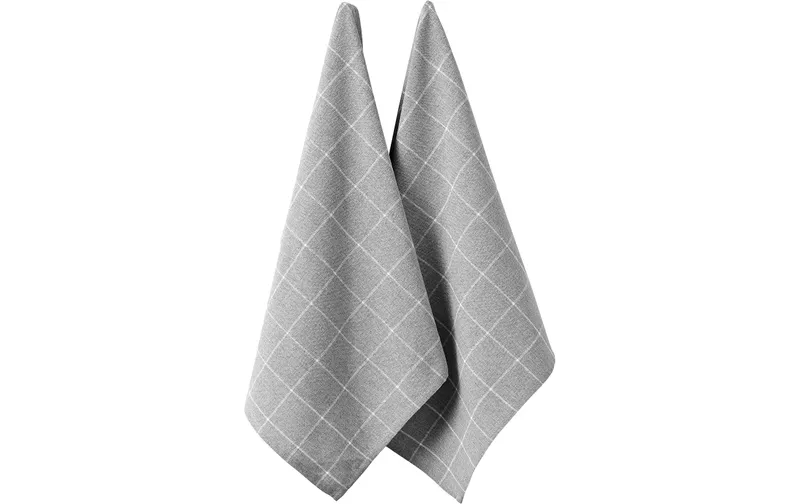 Ladelle Geschirrtuch Eco Check 45 x 70 cm, 2 pièces, gris