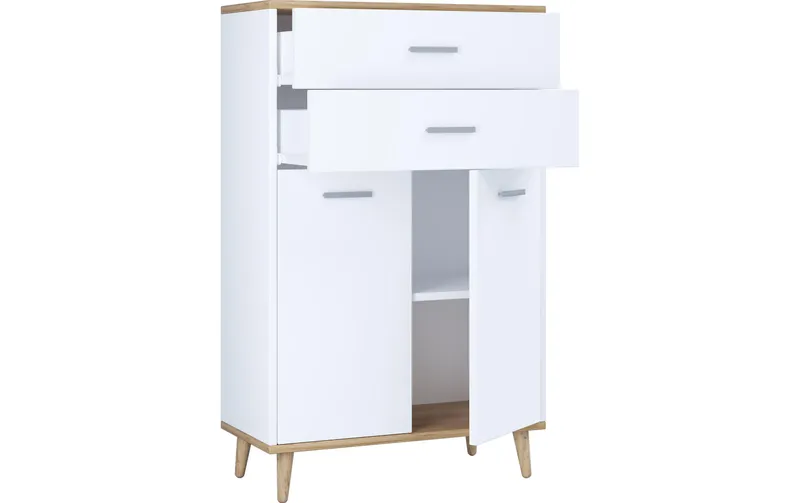 VCM chest of drawers Lindas 60 x 97 cm, white/Honig-Eiche