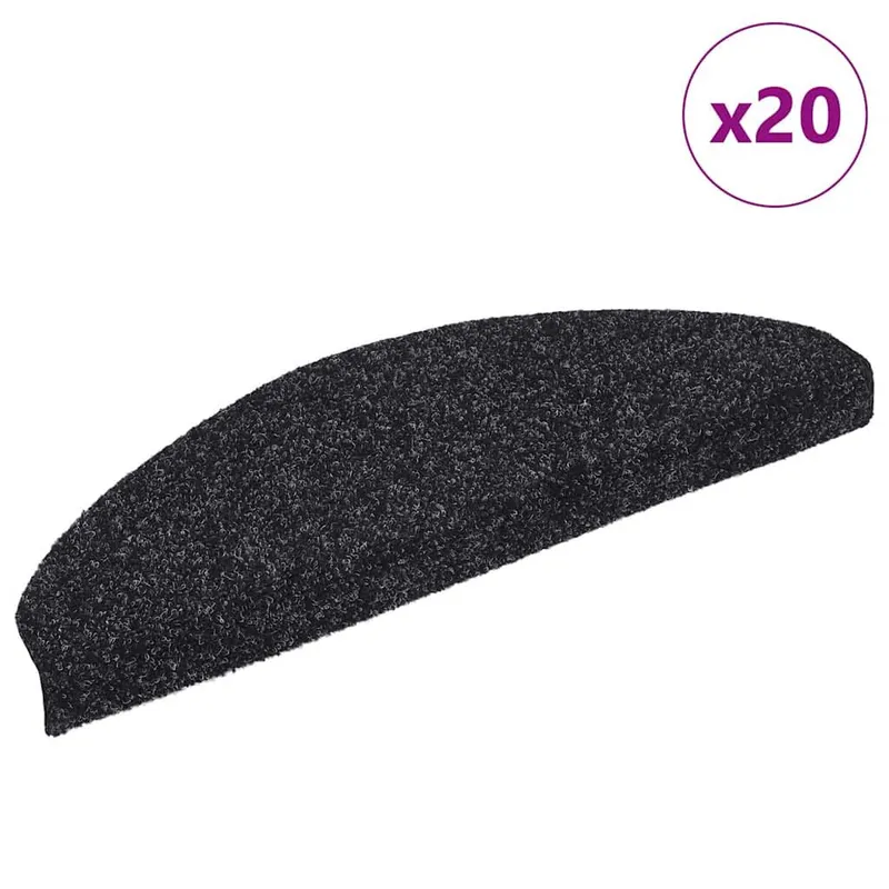 Stufenmatten Selbstklebend 20 Stk. 65x21x4 cm nero Halbrund Groß