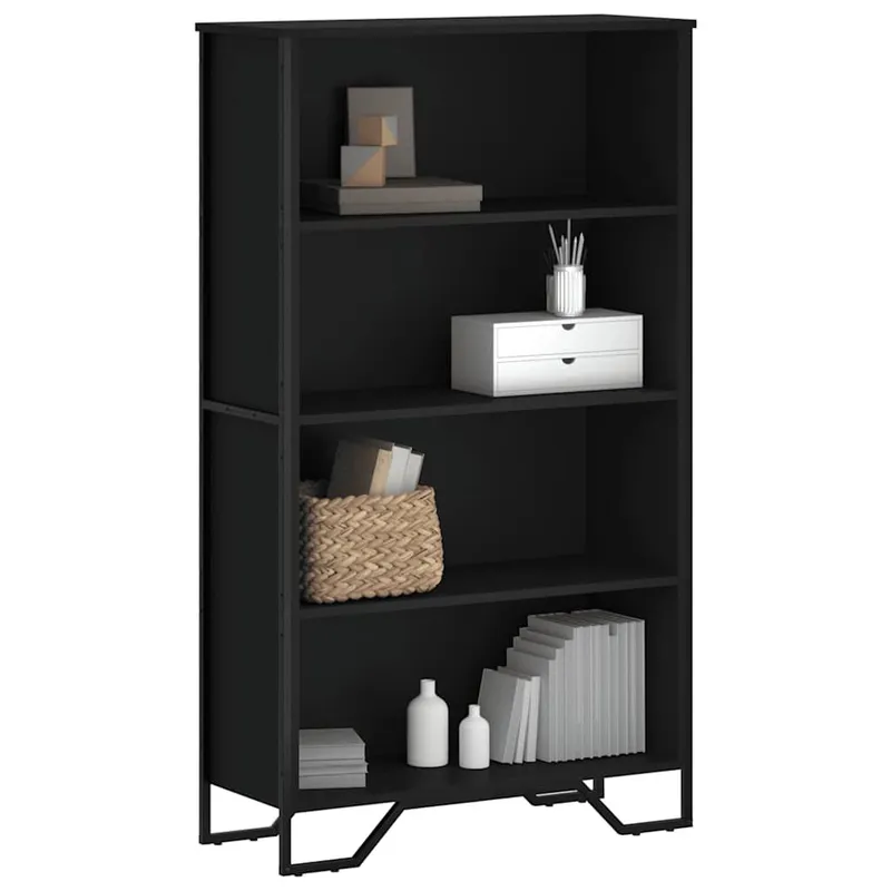 Bücherregal nero 80x31x137,5 cm derivato del legno