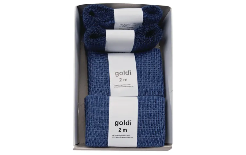 GOLDINA Juteband 6 cm x 2 m, Dunkelblau, 1 pièces