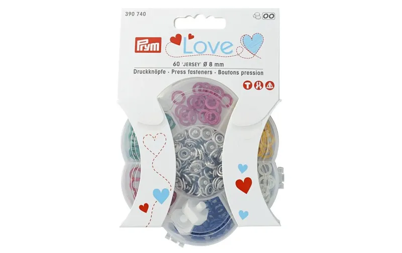 Prym Love Druckknöpfe Love Jersey Bunt, 8 mm