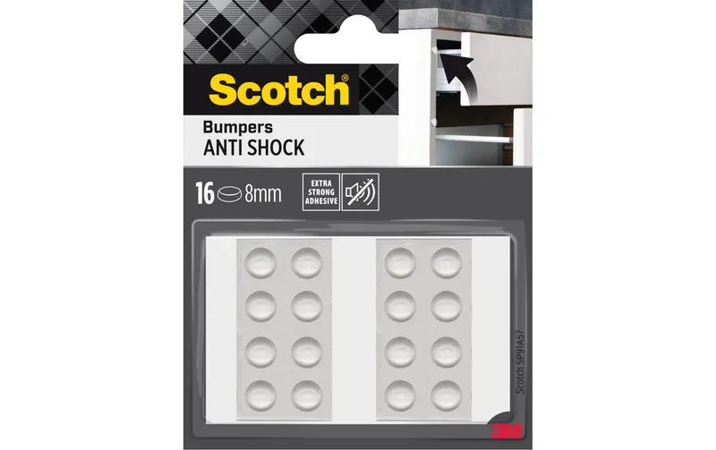 Scotch Schutzpuffer Anti Shock, Ø 8 mm, transparent, 16er Pack
