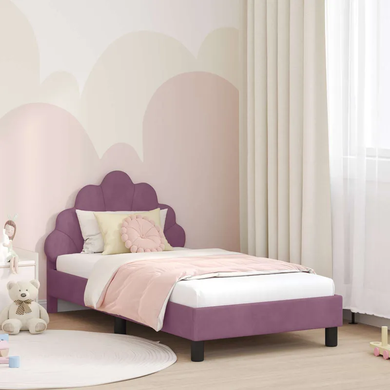 Cadre de lit pour enfants avec tête de lit Pourpre 80 x 160 cm