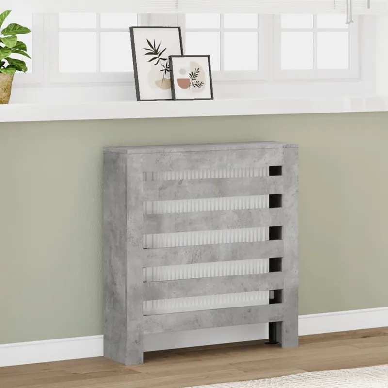 Heizkörperverkleidung Betongrau 78x20x82 cm Holzwerkstoff